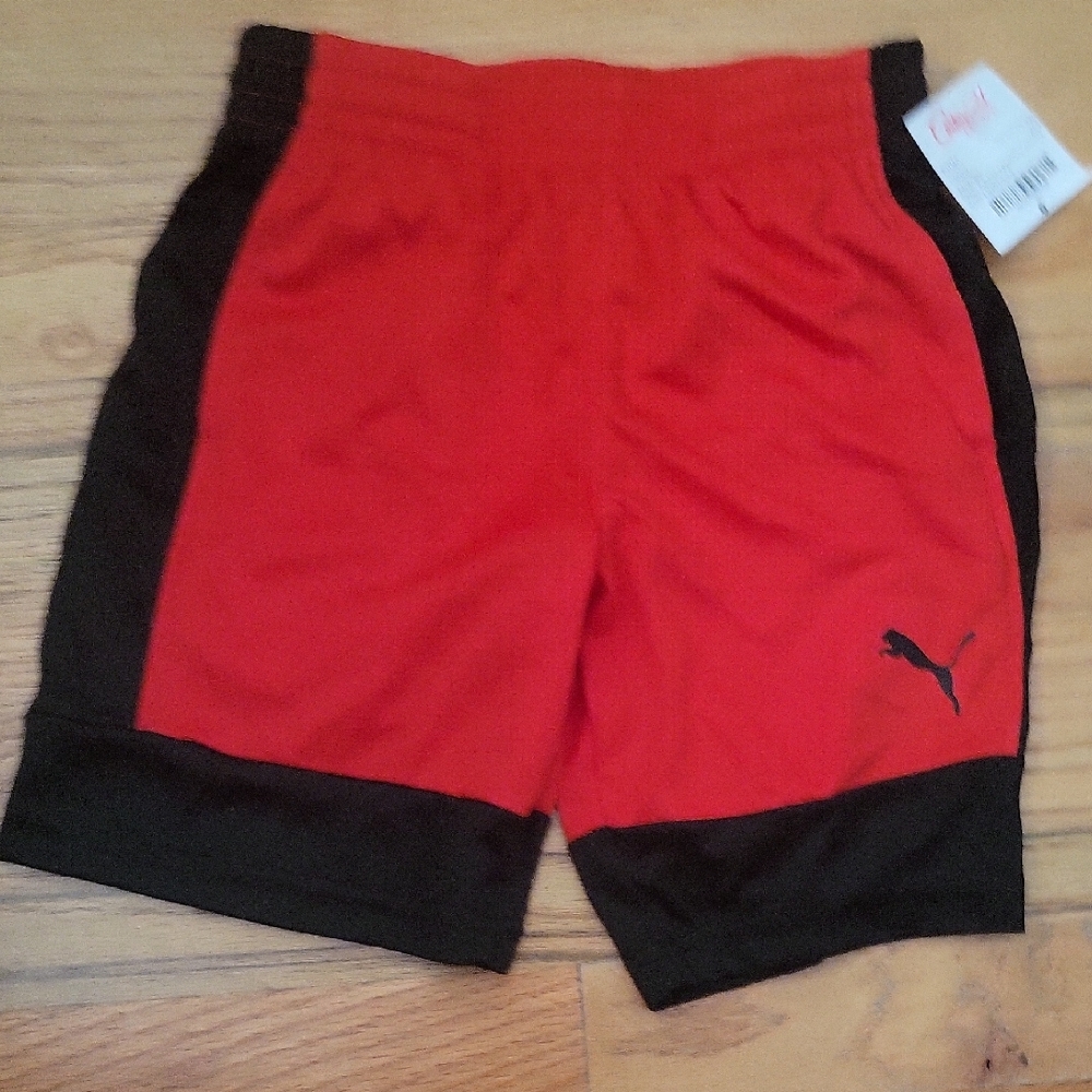 Puma Red and Black Sports Shorts
